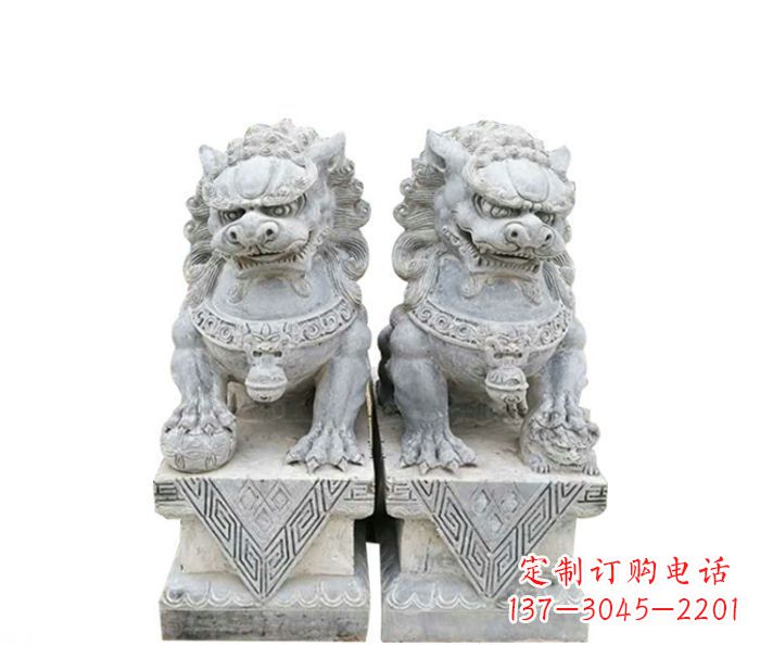 甘肃古典雄狮石雕