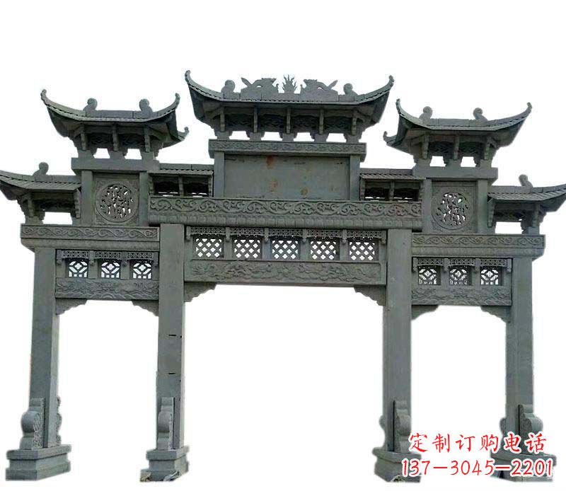 甘肃精美的仿古大理石牌坊雕塑