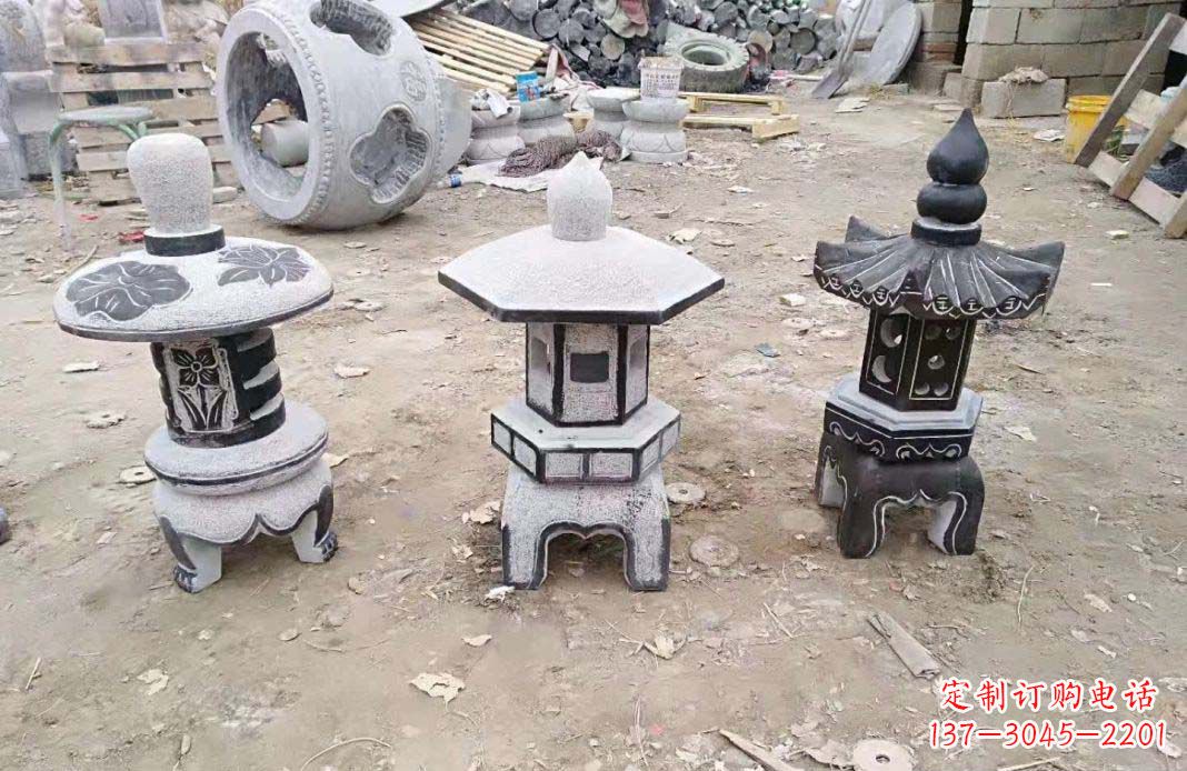 甘肃传统仿古石灯雕塑