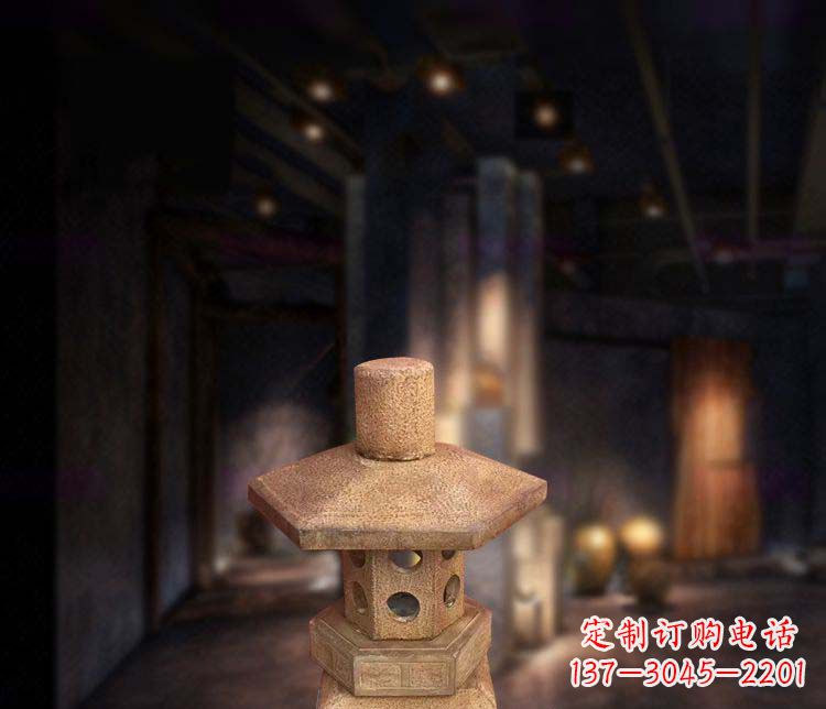 甘肃精美仿古石灯雕塑