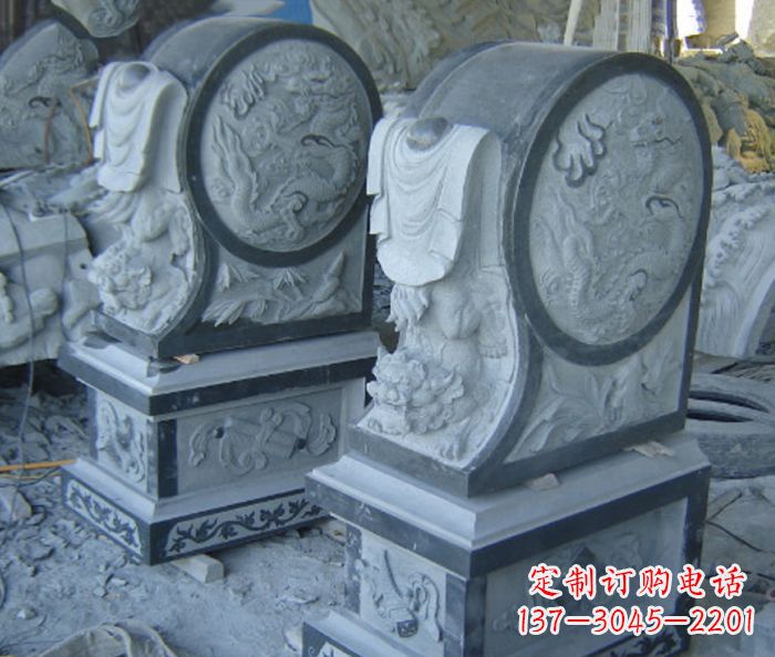 甘肃仿古石门墩招财抱鼓石