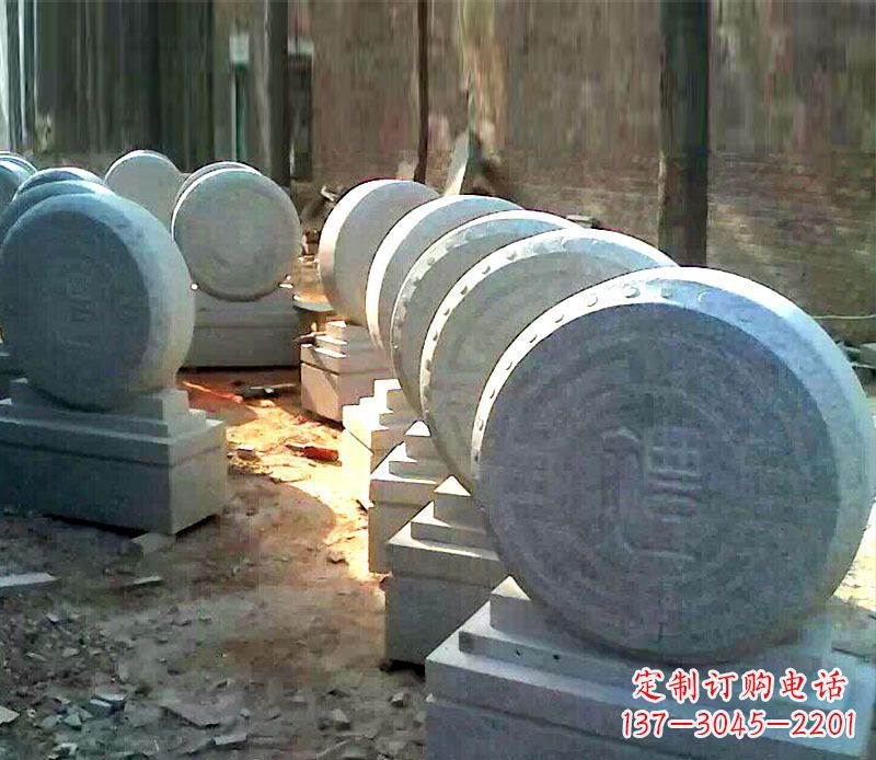甘肃仿古石门墩招财抱鼓石雕