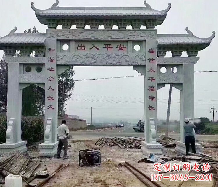 甘肃仿古石牌坊石雕