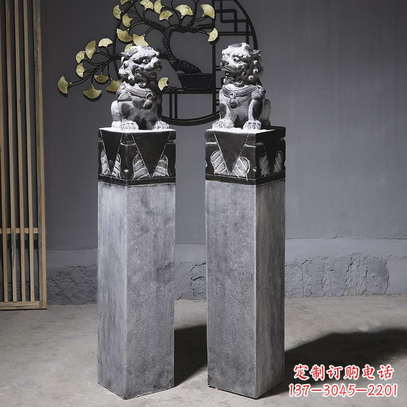 甘肃仿古石狮子雕塑
