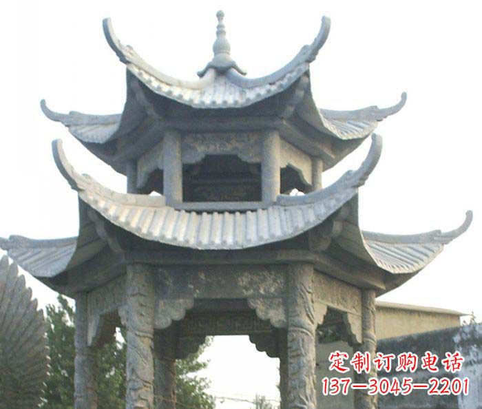 甘肃仿古双层石雕凉亭