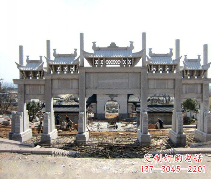 甘肃仿古五门石牌坊
