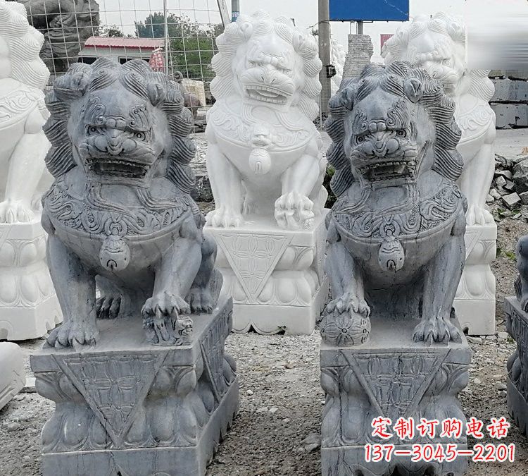甘肃仿古青石狮子塑像