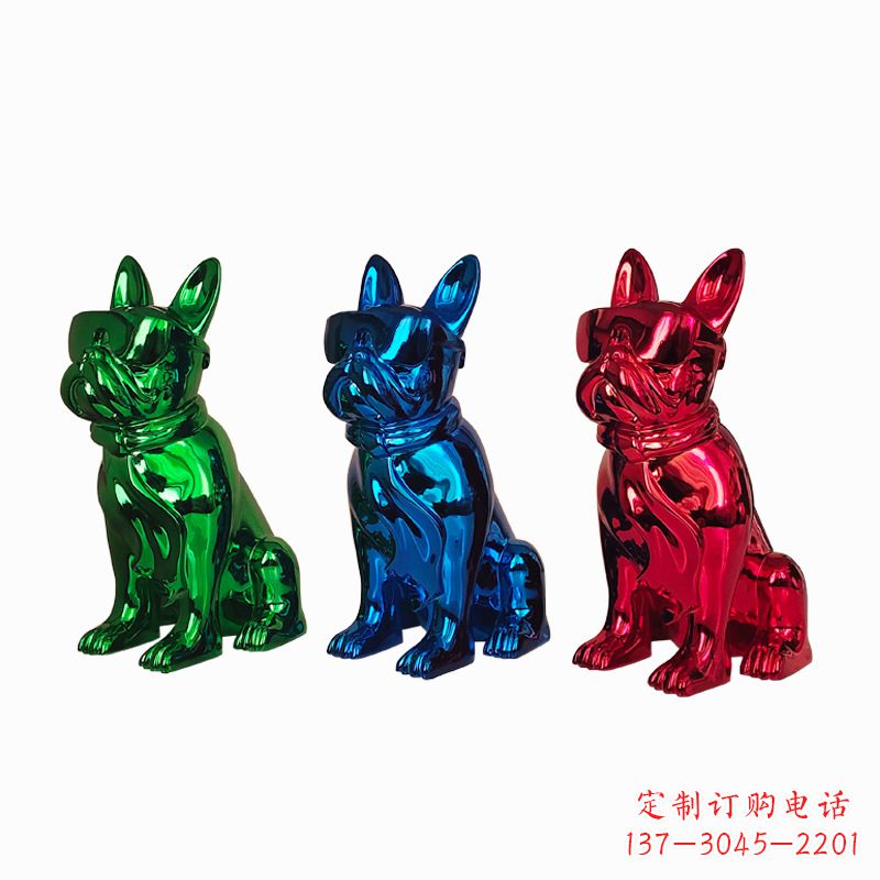 甘肃仿琉璃斗牛犬生肖狗摆件