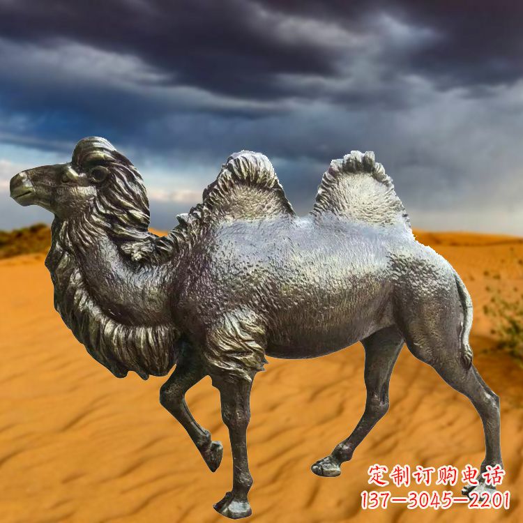 甘肃仿铜玻璃钢骆驼雕塑
