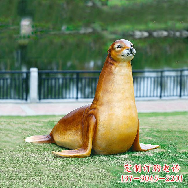 甘肃仿真玻璃钢海豹雕塑,活力与艺术完美结合