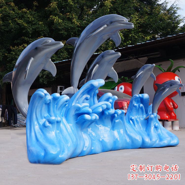 甘肃艺术精美的海豚玻璃钢雕塑