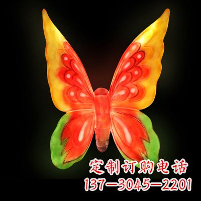 甘肃艺术雕塑大号黄色发光蝴蝶