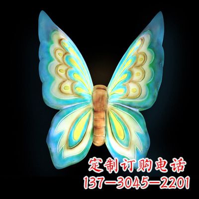 甘肃 大号蓝色发光蝴蝶塑像