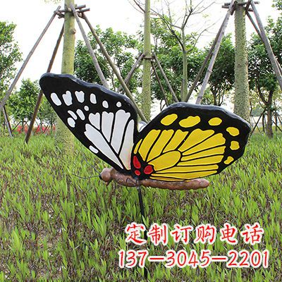 甘肃 黄白黑款蝴蝶雕塑
