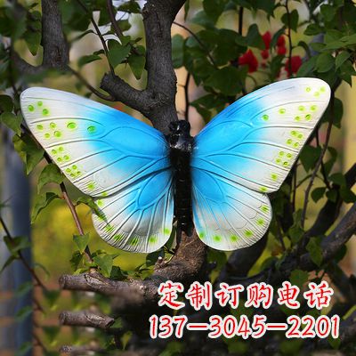 甘肃精致风韵,蓝白蝴蝶雕塑