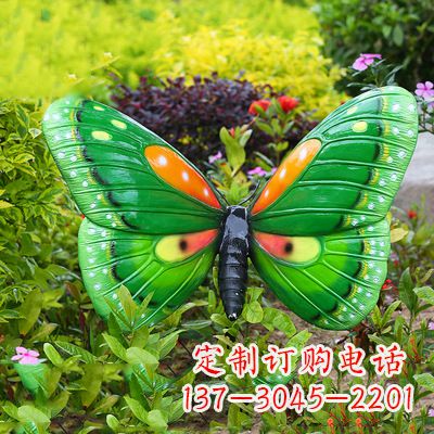 甘肃精致魅力的绿色蝴蝶雕塑