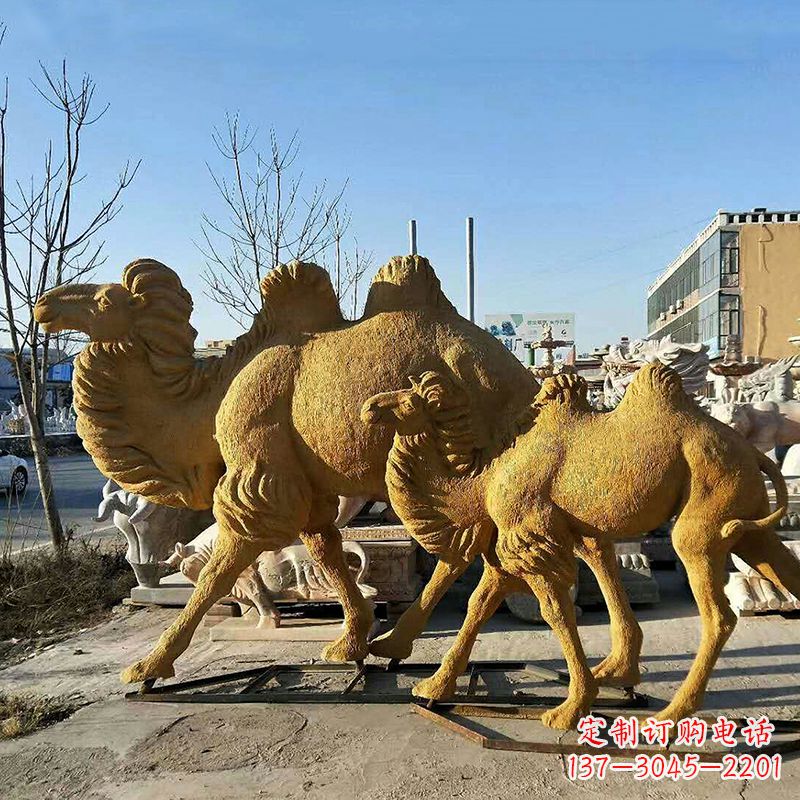 甘肃精美玻璃钢骆驼雕塑