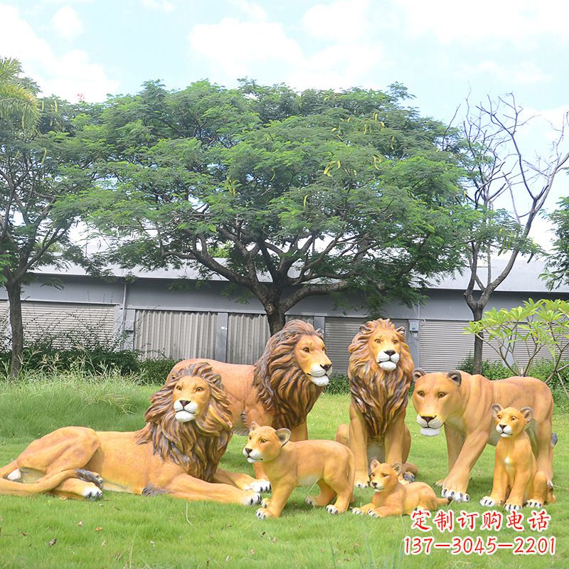 甘肃精美玻璃钢狮子雕塑