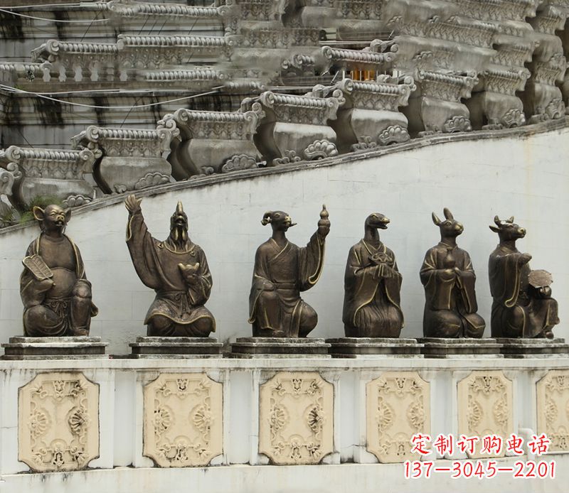 甘肃十二生肖铜雕塑定制