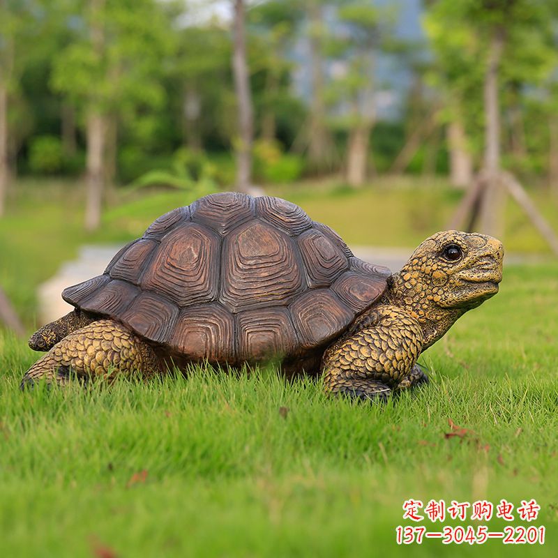 甘肃仿真乌龟-玻璃钢仿真动物雕塑草坪摆件