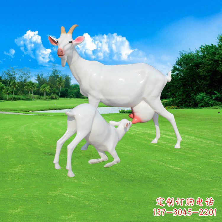 甘肃精美仿真羊羔羊跪乳雕塑