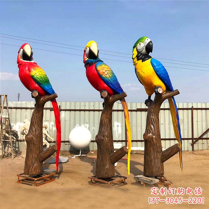 甘肃玻璃钢鹦鹉雕塑