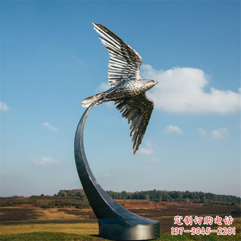 甘肃飞翔老鹰景观不锈钢雕塑