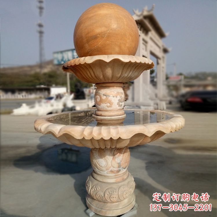 甘肃精致的风水球石雕塑