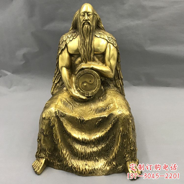 甘肃伏羲铜雕塑-中华民族上古神话人物雕像