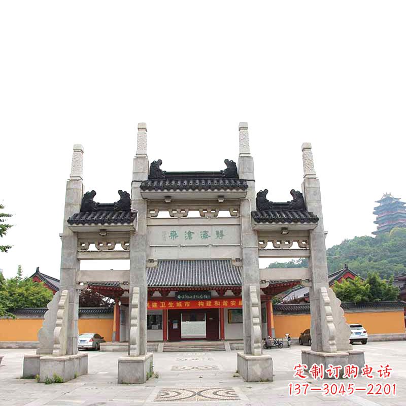 甘肃佛教景区石牌坊