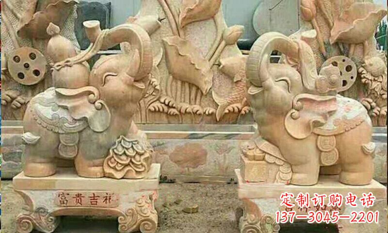 甘肃祥和典雅 富贵吉祥大象石雕