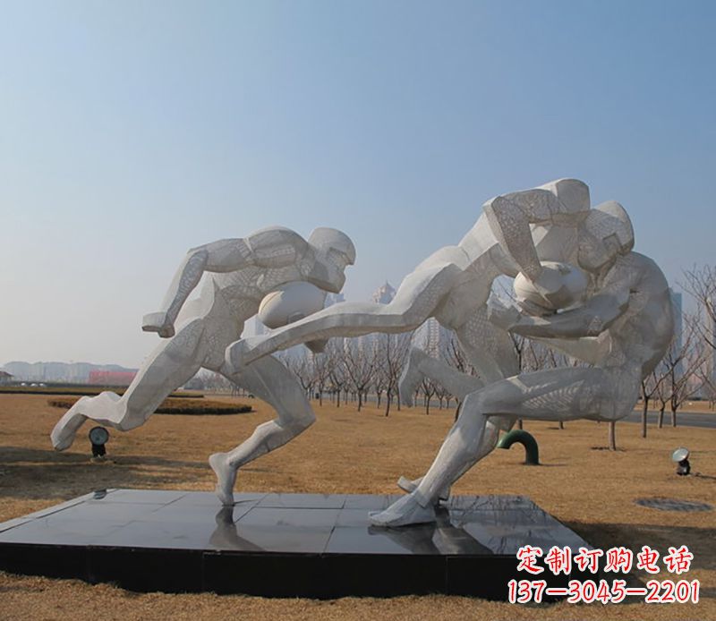 甘肃不锈钢橄榄球体育雕塑