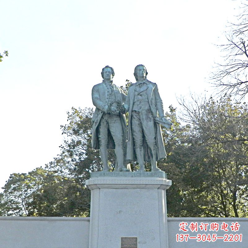 甘肃歌德与席勒石雕塑像