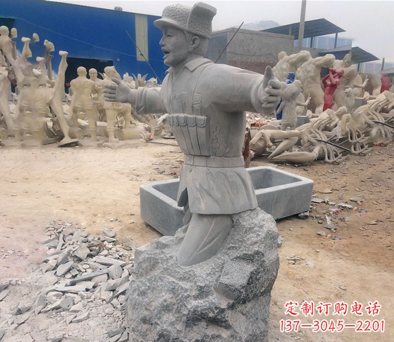 甘肃革命黄继光石雕