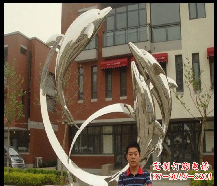 甘肃精细不锈钢海豚雕塑