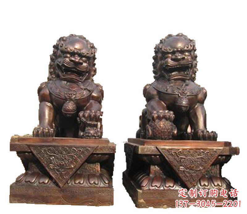 甘肃公司汇丰狮子铜雕塑摆件 (2)