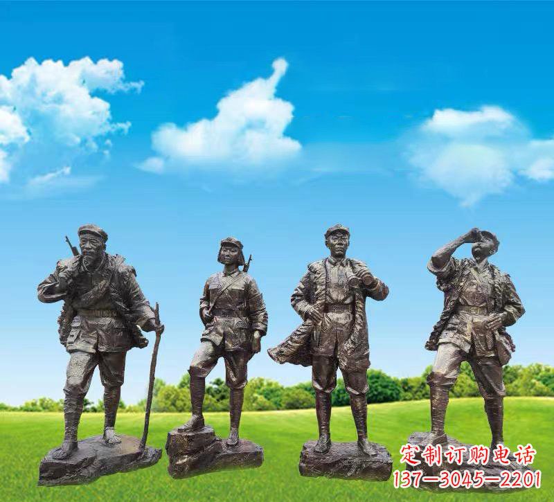 甘肃青铜雕刻-八路军战士雕塑