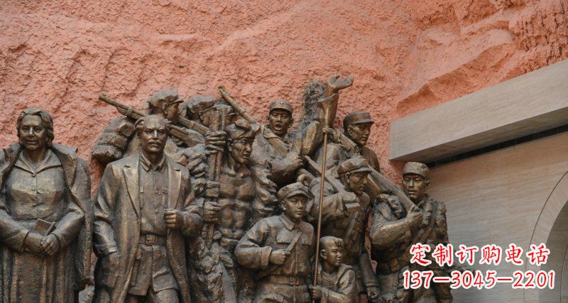 甘肃公园白求恩与八路军景观铜雕