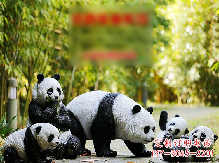 甘肃玻璃钢仿真熊猫雕塑
