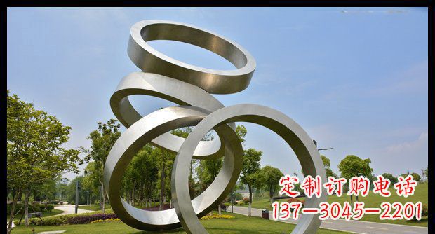 甘肃铭记匠心的不锈钢折叠圆环景观雕塑