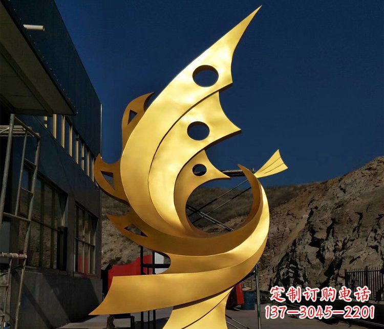 甘肃精美不锈钢抽象凤凰景观雕塑