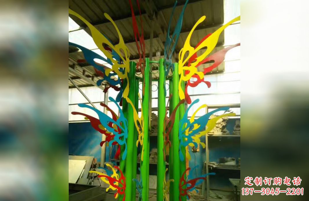 甘肃精致的不锈钢抽象蝴蝶景观雕塑