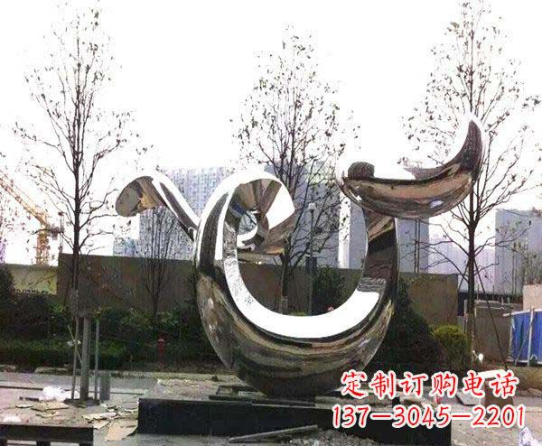 甘肃新品发布不锈钢抽象鲸鱼雕塑
