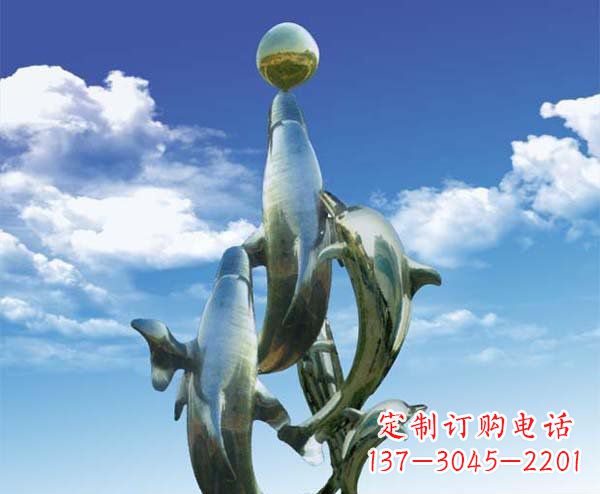 甘肃有定制|不锈钢|大型海豚雕塑