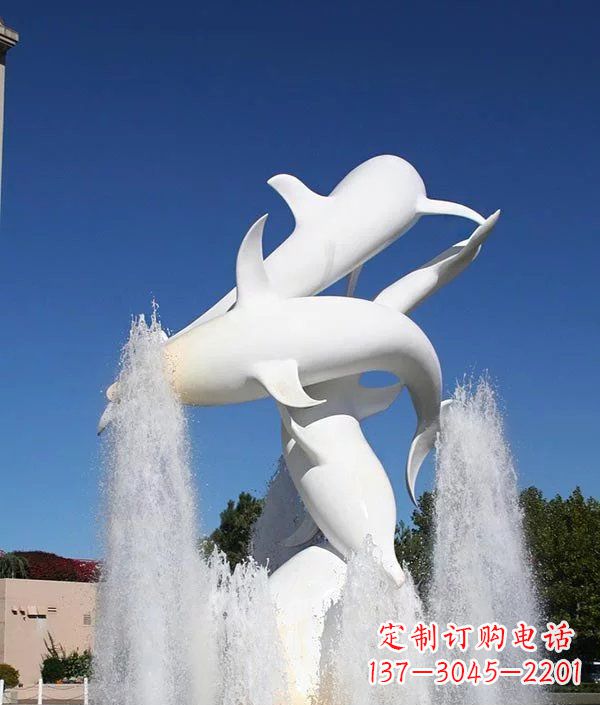 甘肃完美纪念,精致的不锈钢海豚雕塑