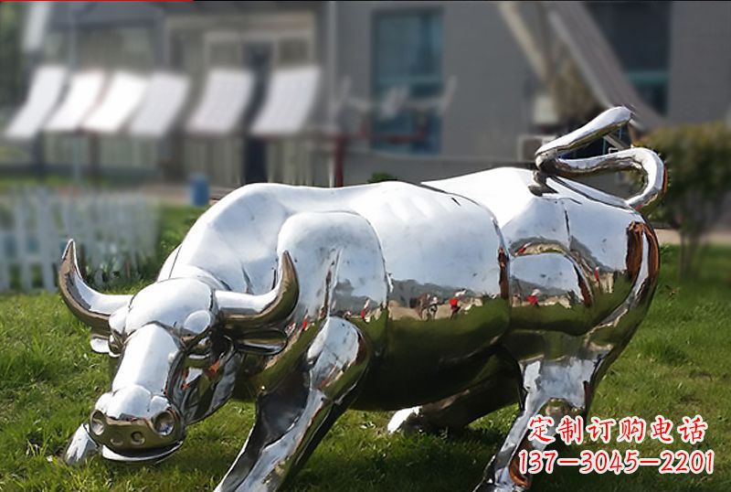 甘肃精致美观的高端不锈钢动物牛雕塑