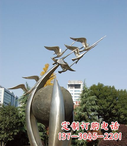 甘肃唯美 大雁不锈钢雕塑
