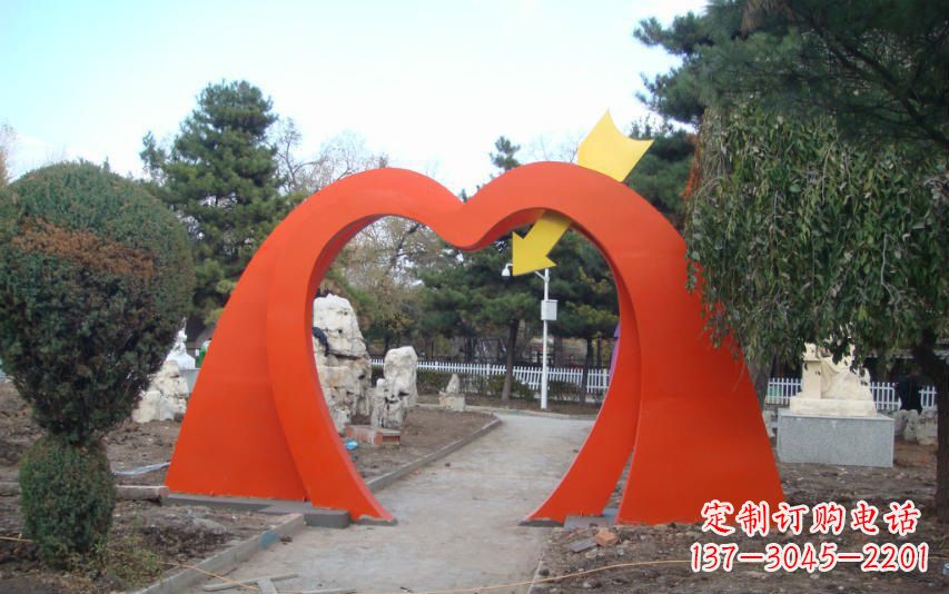 甘肃高雅大气的不锈钢拱门雕塑