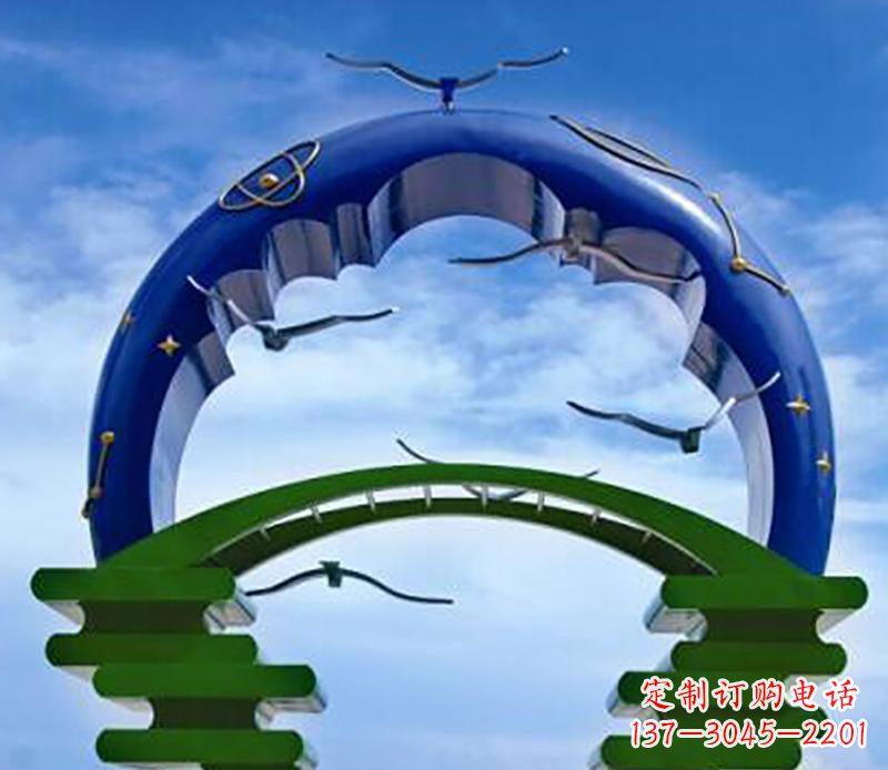 甘肃不锈钢帝王拱景观雕塑