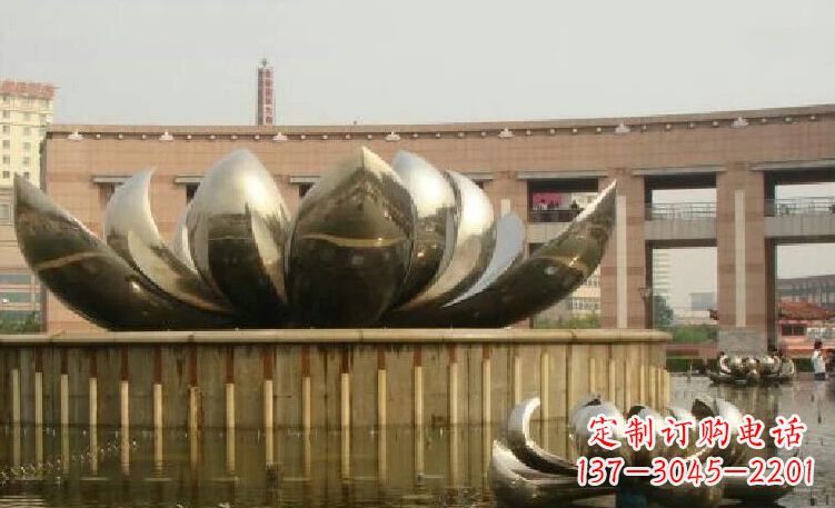 甘肃廊中领雕塑优质的不锈钢荷花雕塑